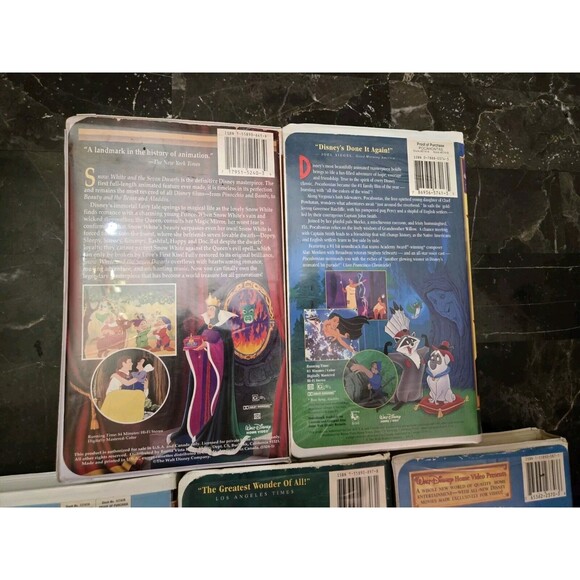 Disney VHS Lot Of 5 Snow White Pochohontas Mulan The Lion King Return Of Jafar - Picture 6 of 16
